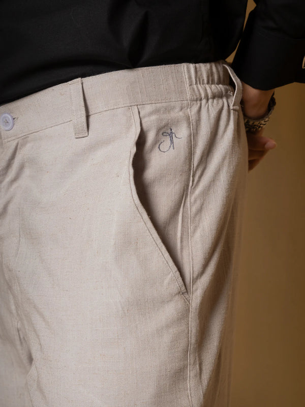Straight Fit Linen Trouser