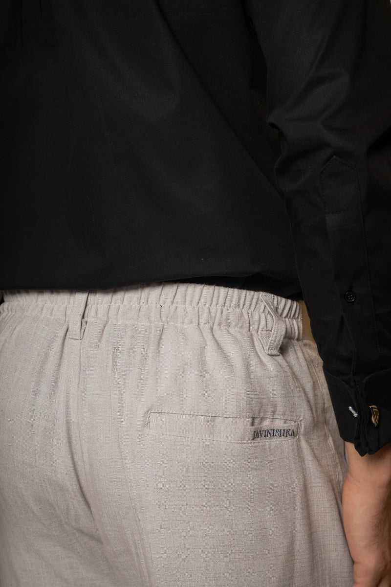 Straight Fit Linen Trouser