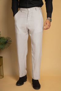 Straight Fit Linen Trouser