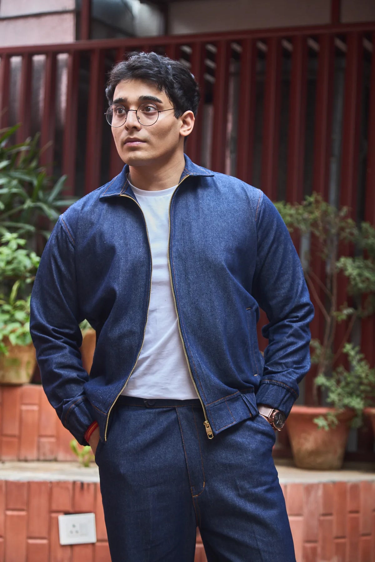 Men Straight Fit Denim Shacket