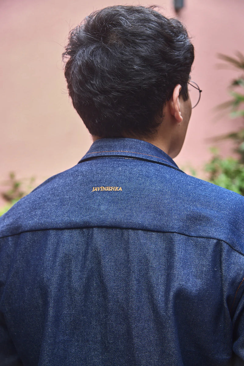 Men Straight Fit Denim Shacket