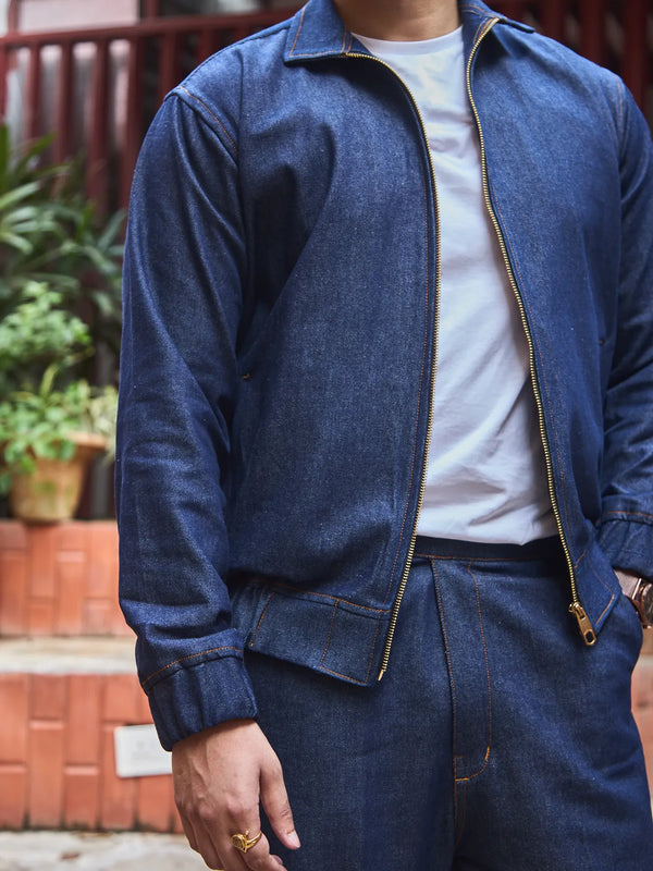 Men Straight Fit Denim Shacket
