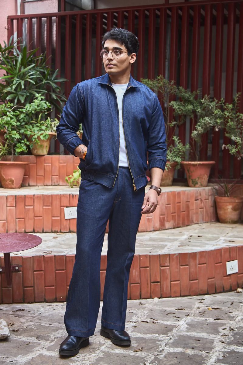 Men Straight Fit Denim Shacket