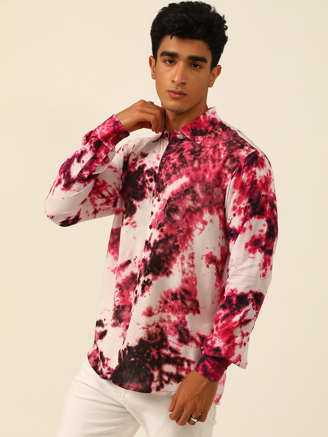 Sustainable Slim Fit Full Sleeve Hand Tie Dye Shirt