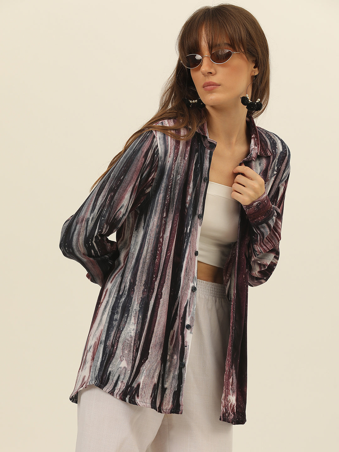 Sustainable Pashmina Hand Tie Dye Women Shirt