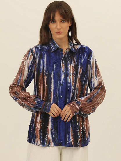 Sustainable Pashmina Hand Tie Dye Women Shirt
