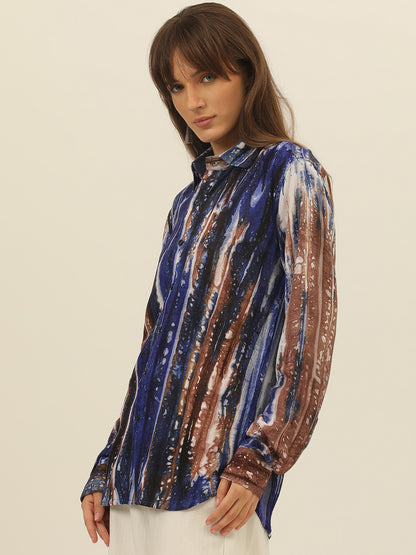 Sustainable Pashmina Hand Tie Dye Women Shirt