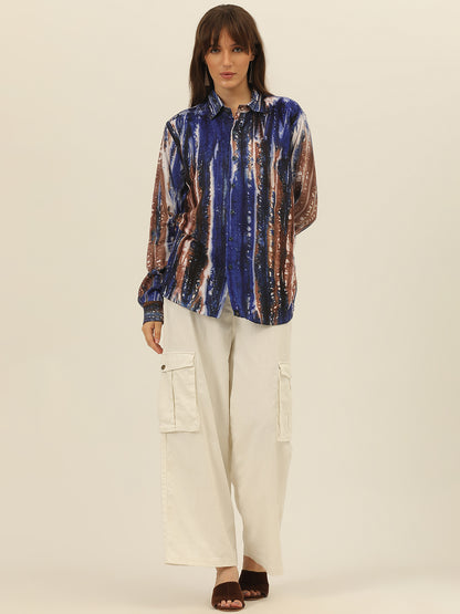 Sustainable Pashmina Hand Tie Dye Women Shirt
