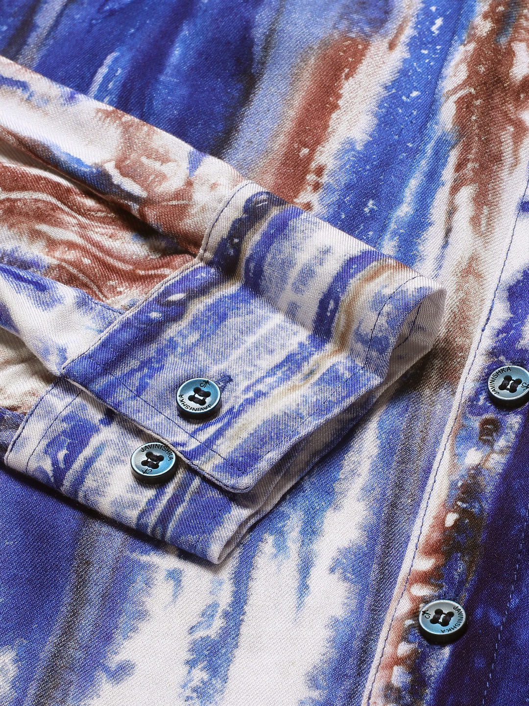 Brown and Grey Slim Fit Sustainable Tie Dye Shirt