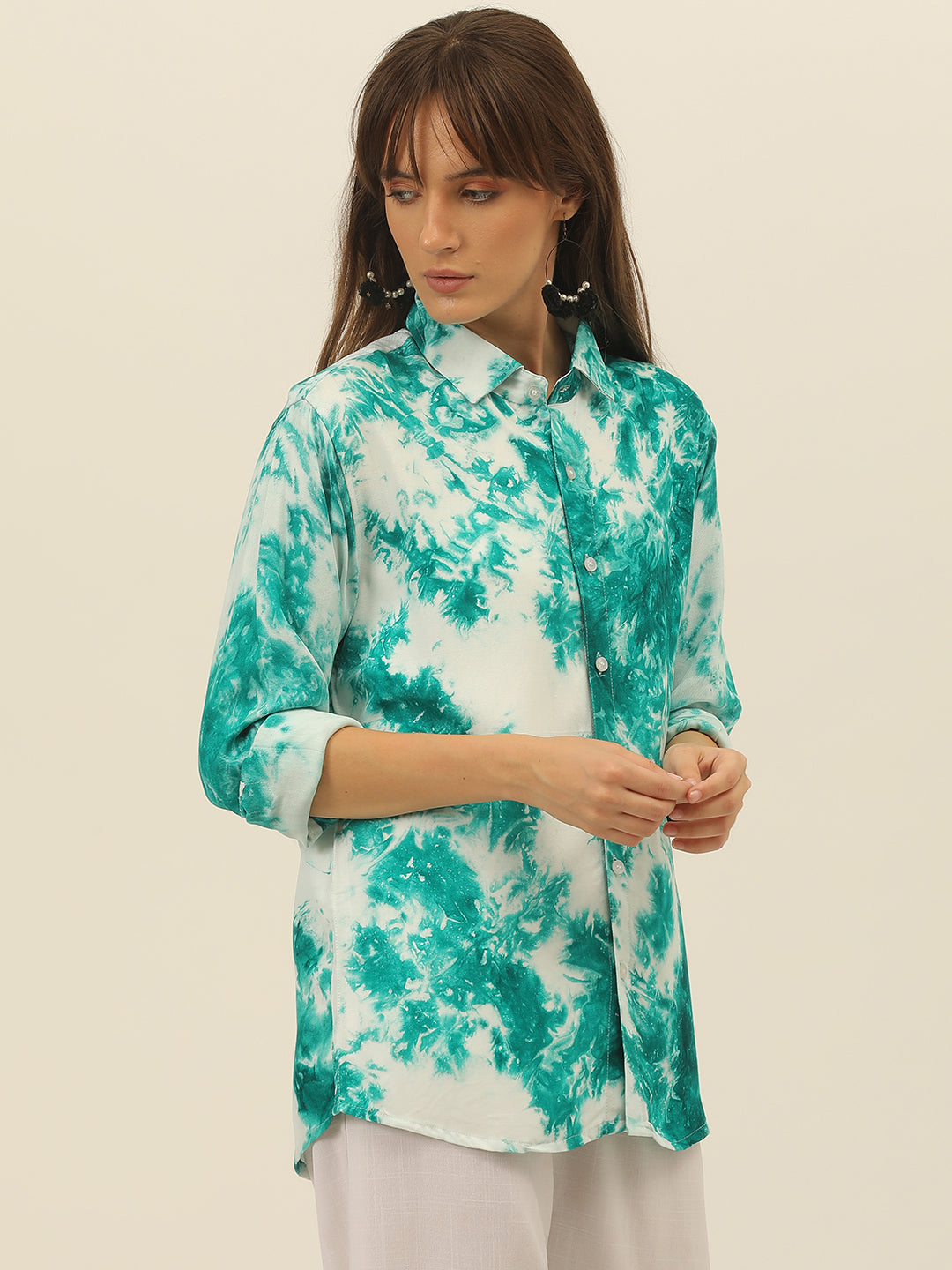 Sustainable Pashmina Hand Tie Dye Women Shirt