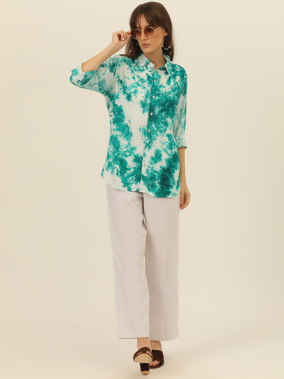 Sustainable Pashmina Hand Tie Dye Women Shirt