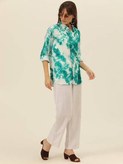 Sustainable Pashmina Hand Tie Dye Women Shirt