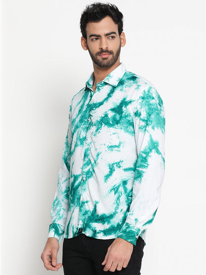 Brown and Grey Slim Fit Sustainable Tie Dye Shirt