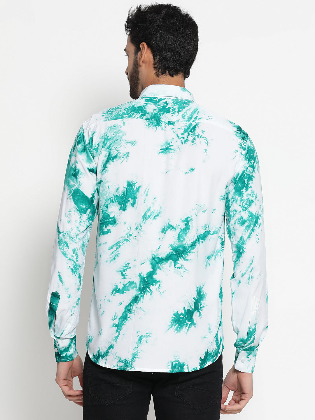 Brown and Grey Slim Fit Sustainable Tie Dye Shirt