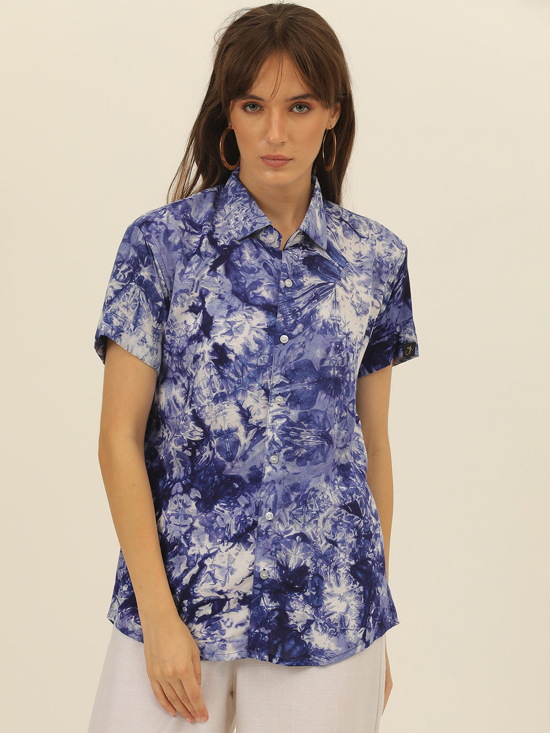 Sustainable Modal Hand Tie Dye Slim Fit Women Shirt