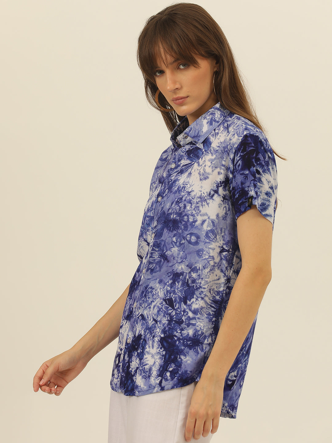 Sustainable Modal Hand Tie Dye Slim Fit Women Shirt