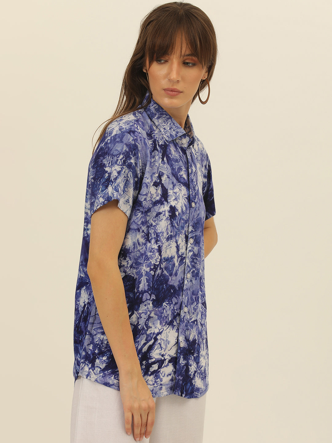 Sustainable Modal Hand Tie Dye Slim Fit Women Shirt