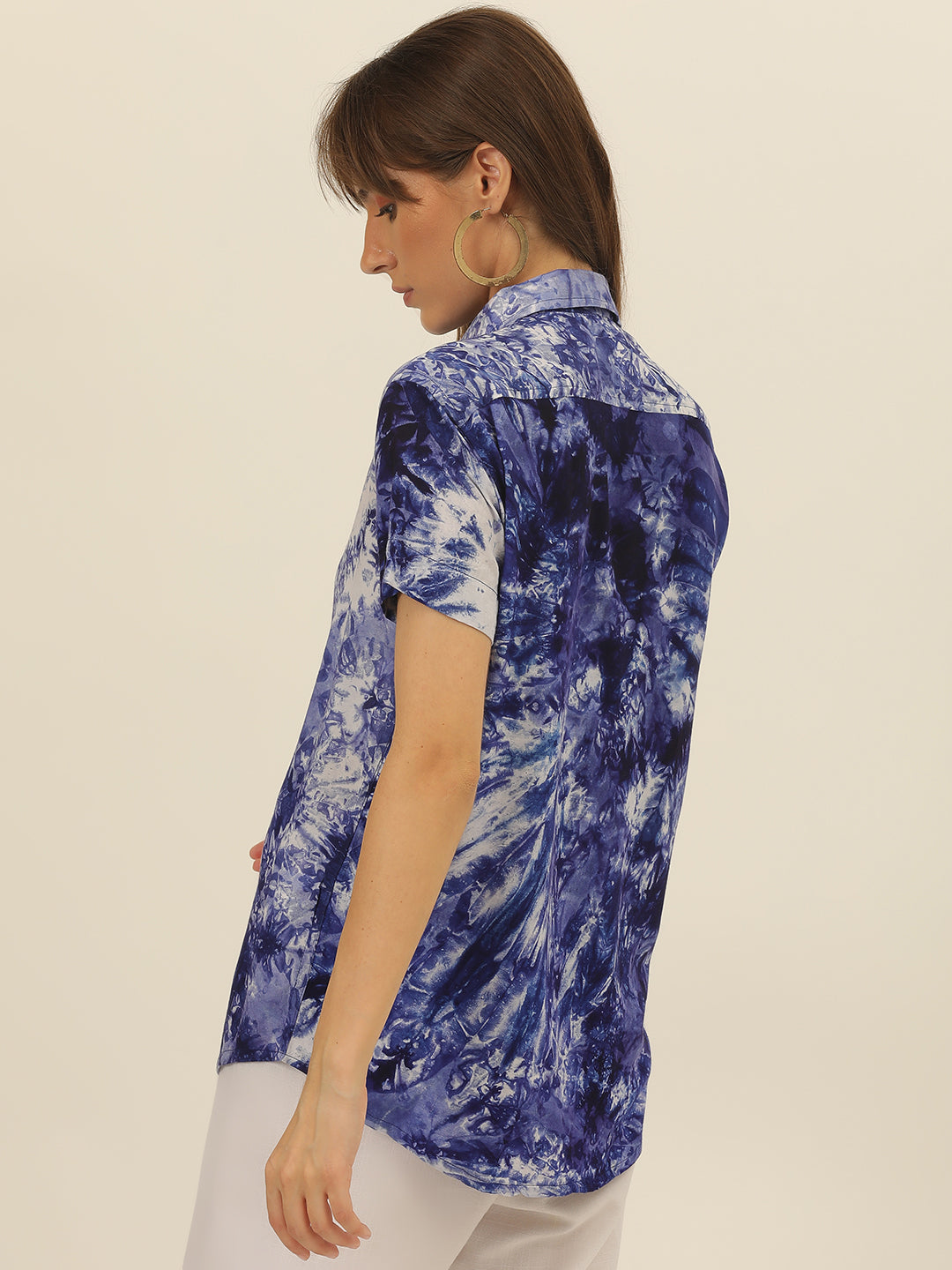 Sustainable Modal Hand Tie Dye Slim Fit Women Shirt