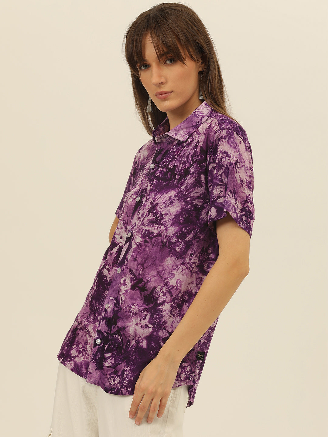 Sustainable Modal Hand Tie Dye Slim Fit Women Shirt