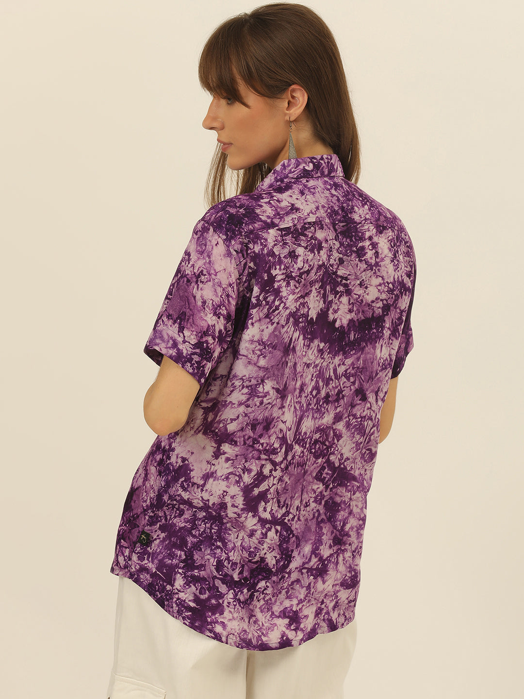 Sustainable Modal Hand Tie Dye Slim Fit Women Shirt