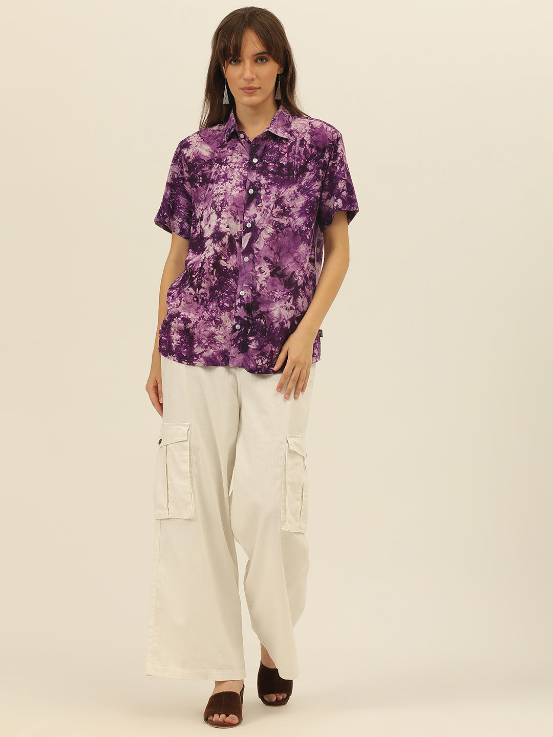 Sustainable Modal Hand Tie Dye Slim Fit Women Shirt