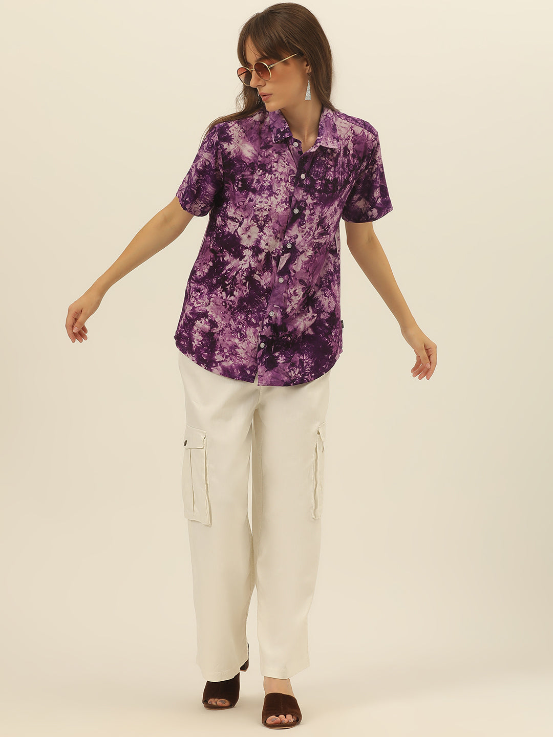 Sustainable Modal Hand Tie Dye Slim Fit Women Shirt