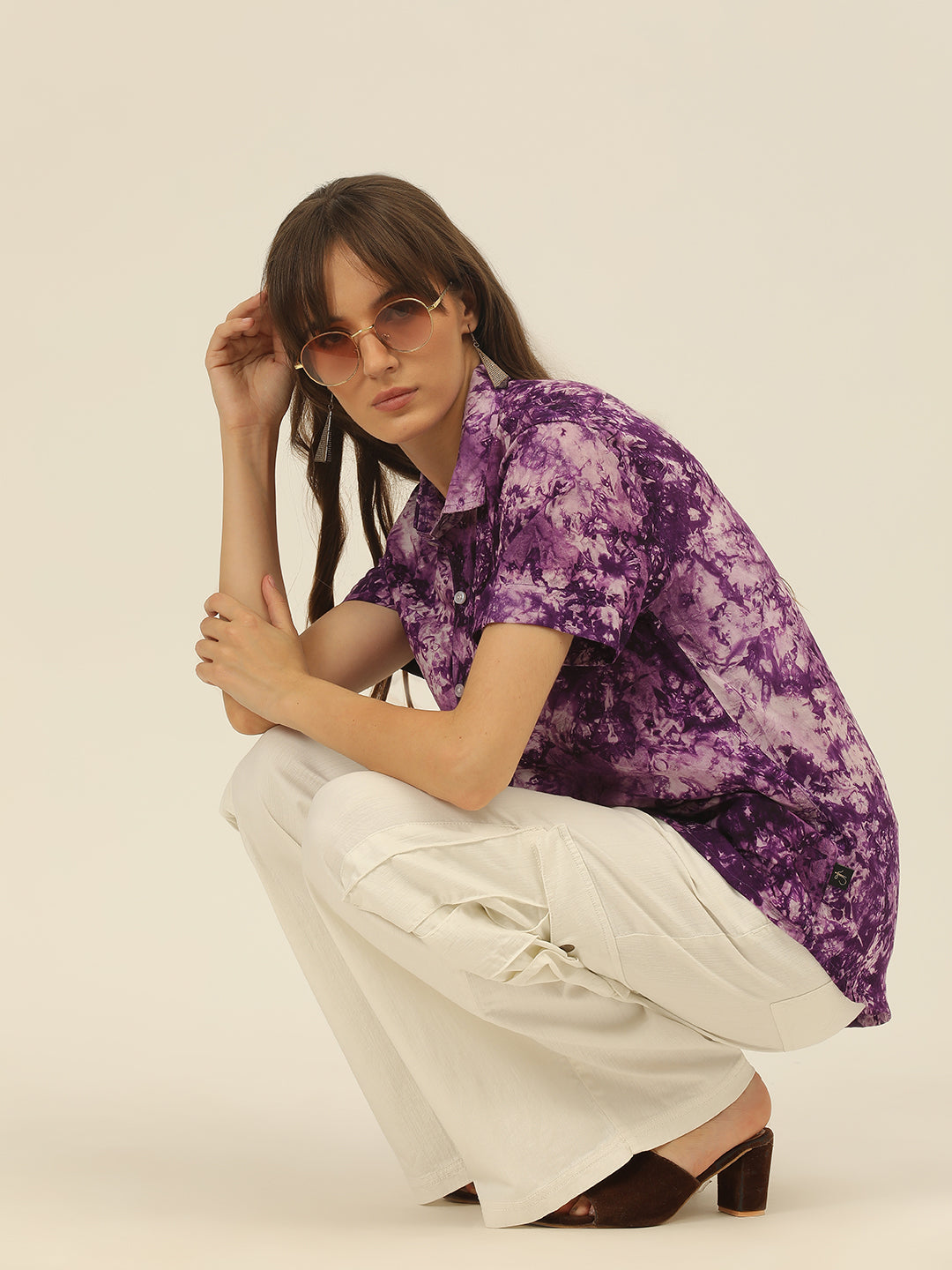 Sustainable Modal Hand Tie Dye Slim Fit Women Shirt