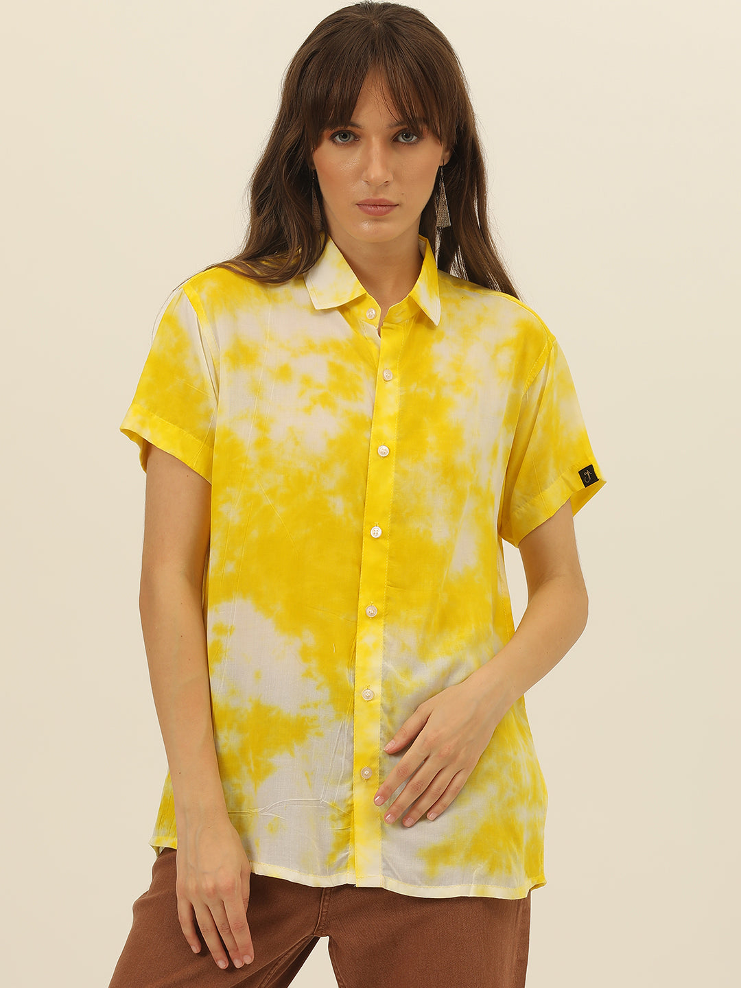 Sustainable Modal Hand Tie Dye Slim Fit Women Shirt
