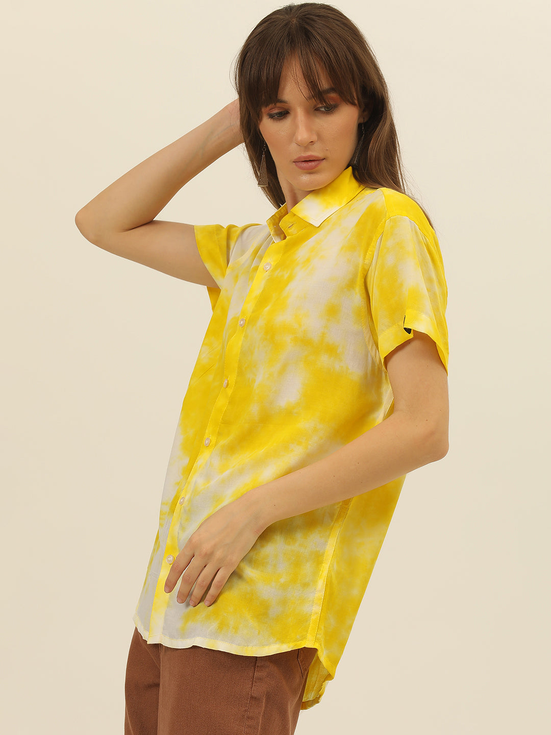 Sustainable Modal Hand Tie Dye Slim Fit Women Shirt