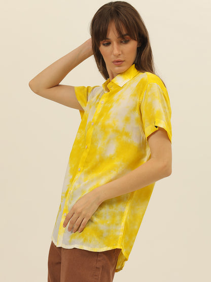 Sustainable Modal Hand Tie Dye Slim Fit Women Shirt