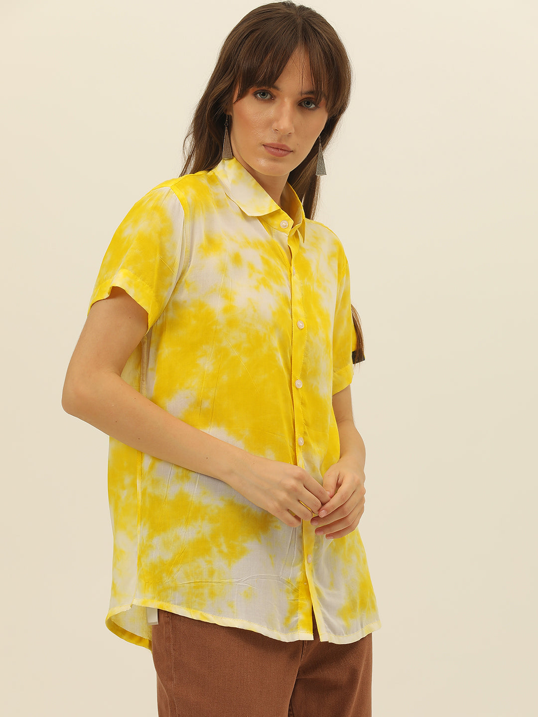 Sustainable Modal Hand Tie Dye Slim Fit Women Shirt