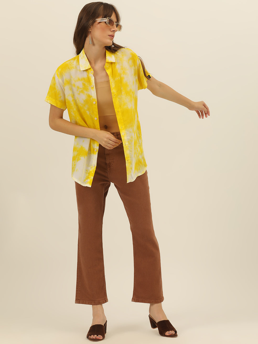 Sustainable Modal Hand Tie Dye Slim Fit Women Shirt