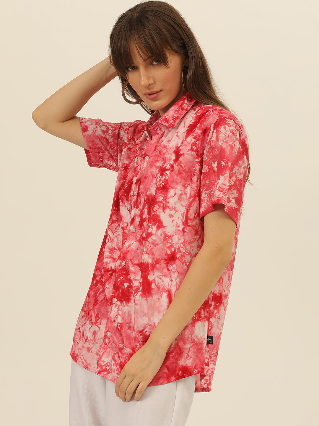 Sustainable Modal Hand Tie Dye Slim Fit Women Shirt