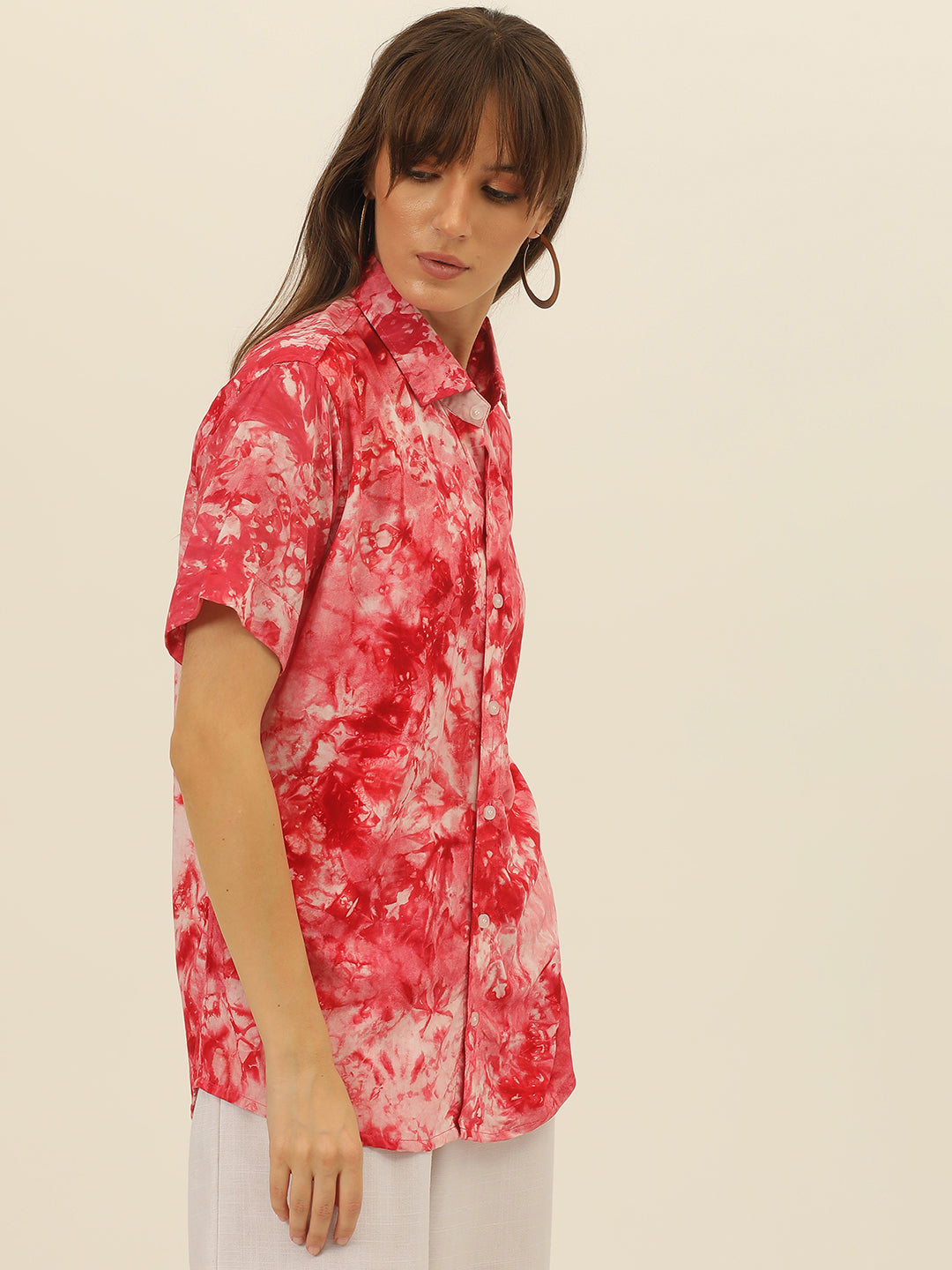 Sustainable Modal Hand Tie Dye Slim Fit Women Shirt
