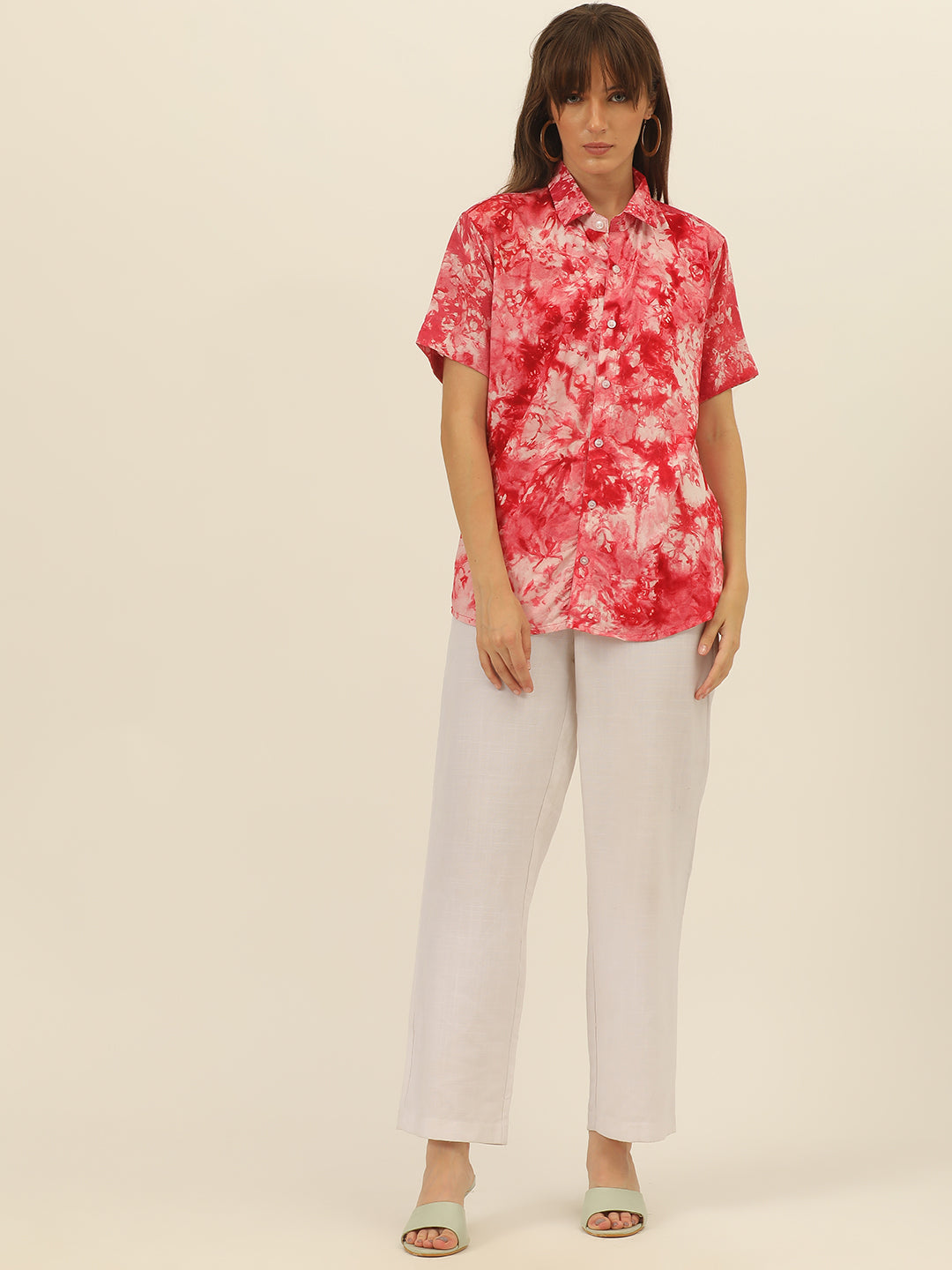 Sustainable Modal Hand Tie Dye Slim Fit Women Shirt