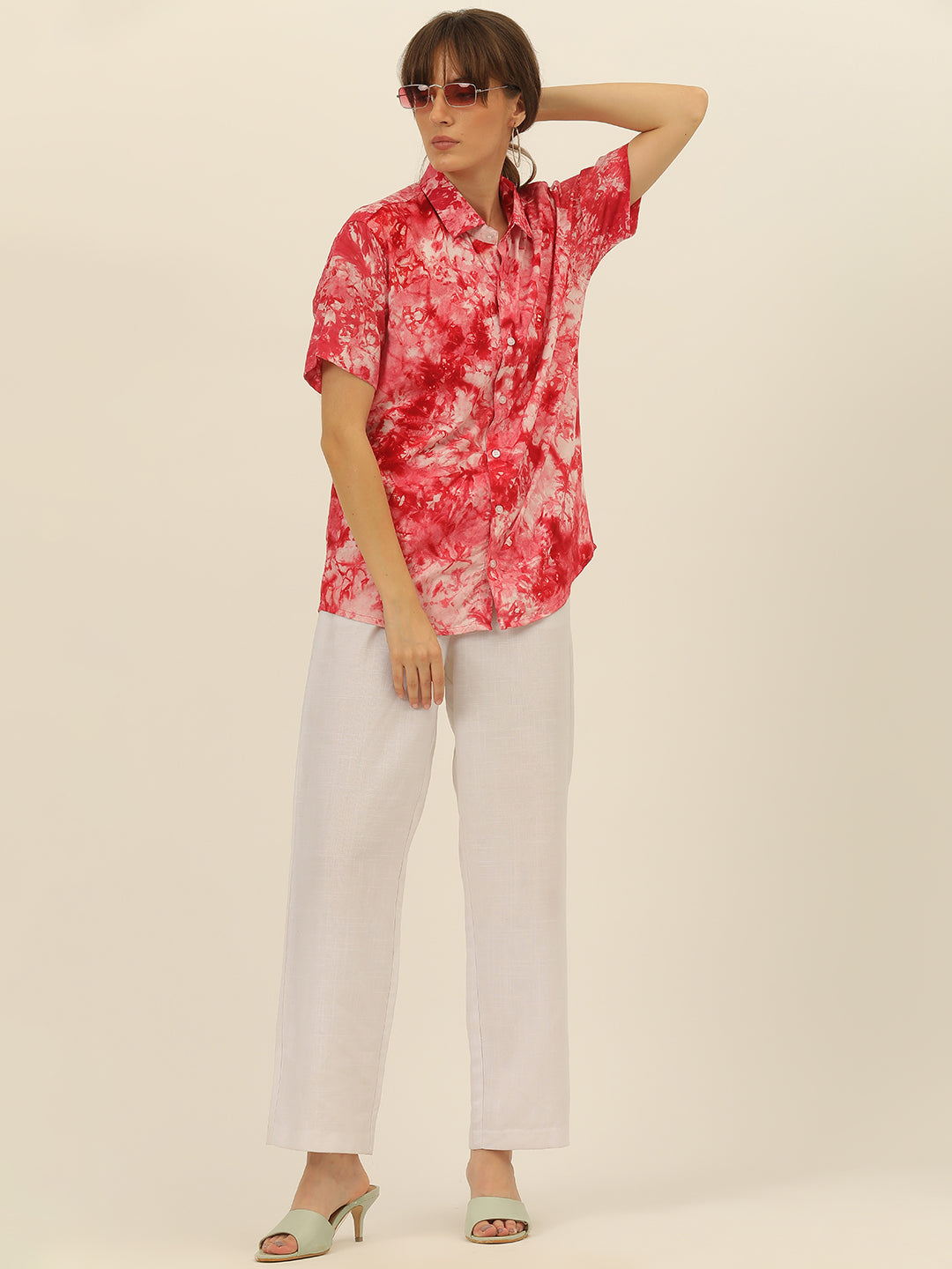 Sustainable Modal Hand Tie Dye Slim Fit Women Shirt