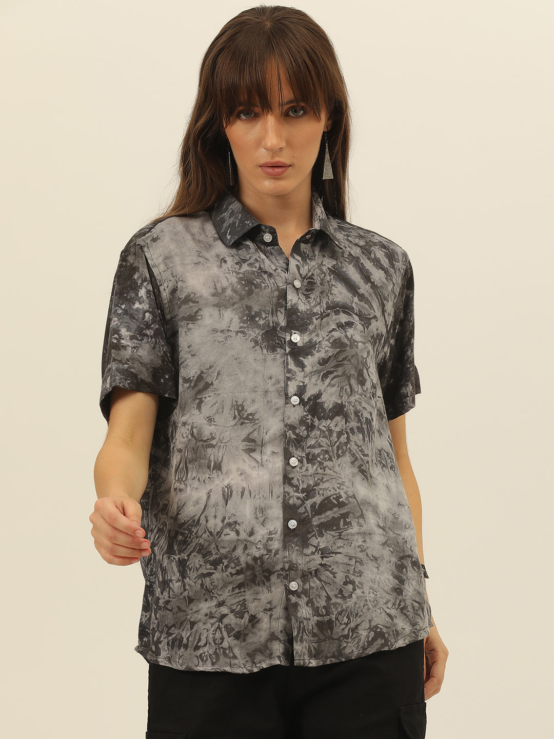 Sustainable Modal Hand Tie Dye Slim Fit Women Shirt