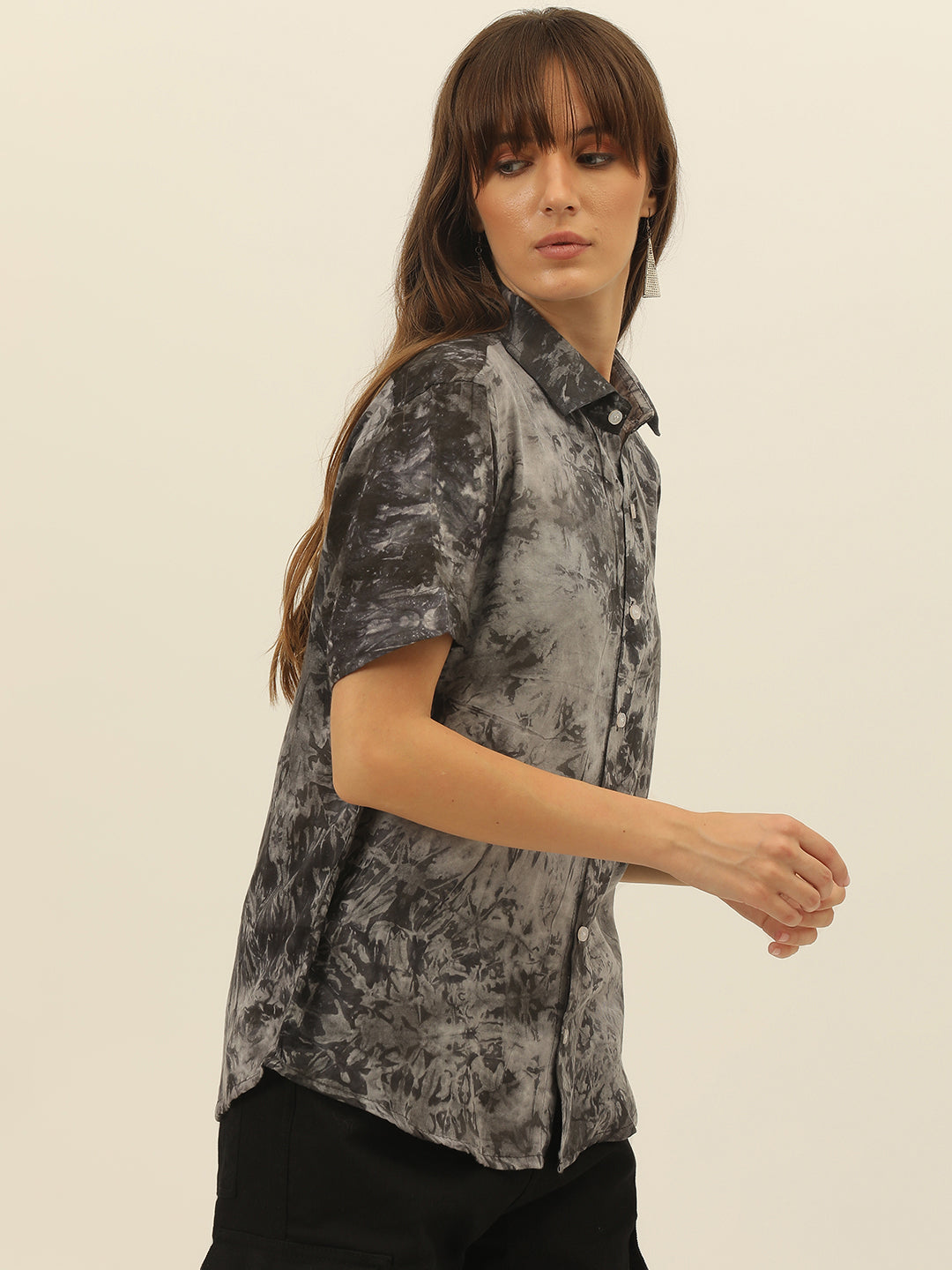 Sustainable Modal Hand Tie Dye Slim Fit Women Shirt