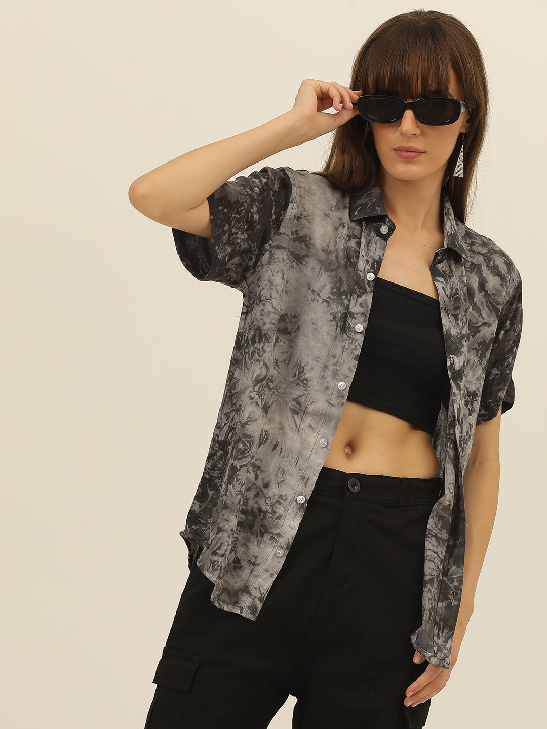 Sustainable Modal Hand Tie Dye Slim Fit Women Shirt