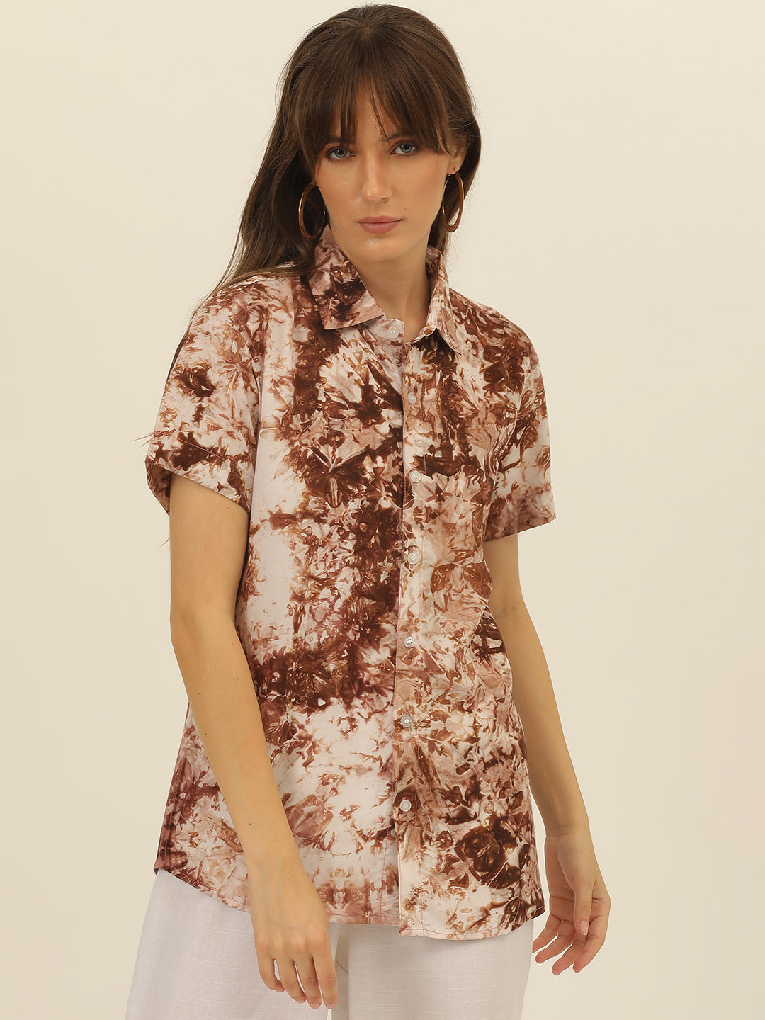 Sustainable Modal Hand Tie Dye Slim Fit Women Shirt