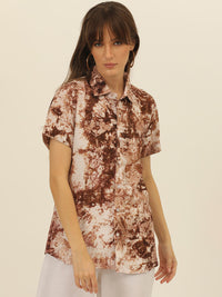 Sustainable Modal Hand Tie Dye Slim Fit Women Shirt