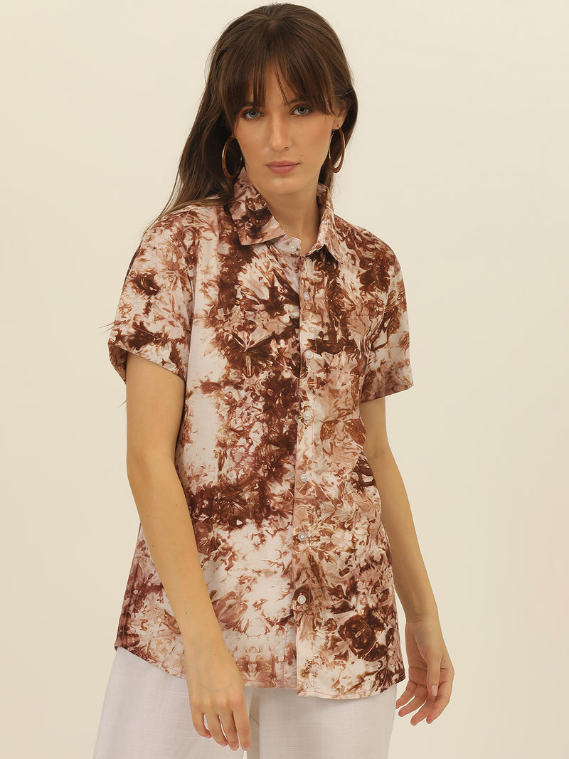 Sustainable Modal Hand Tie Dye Slim Fit Women Shirt