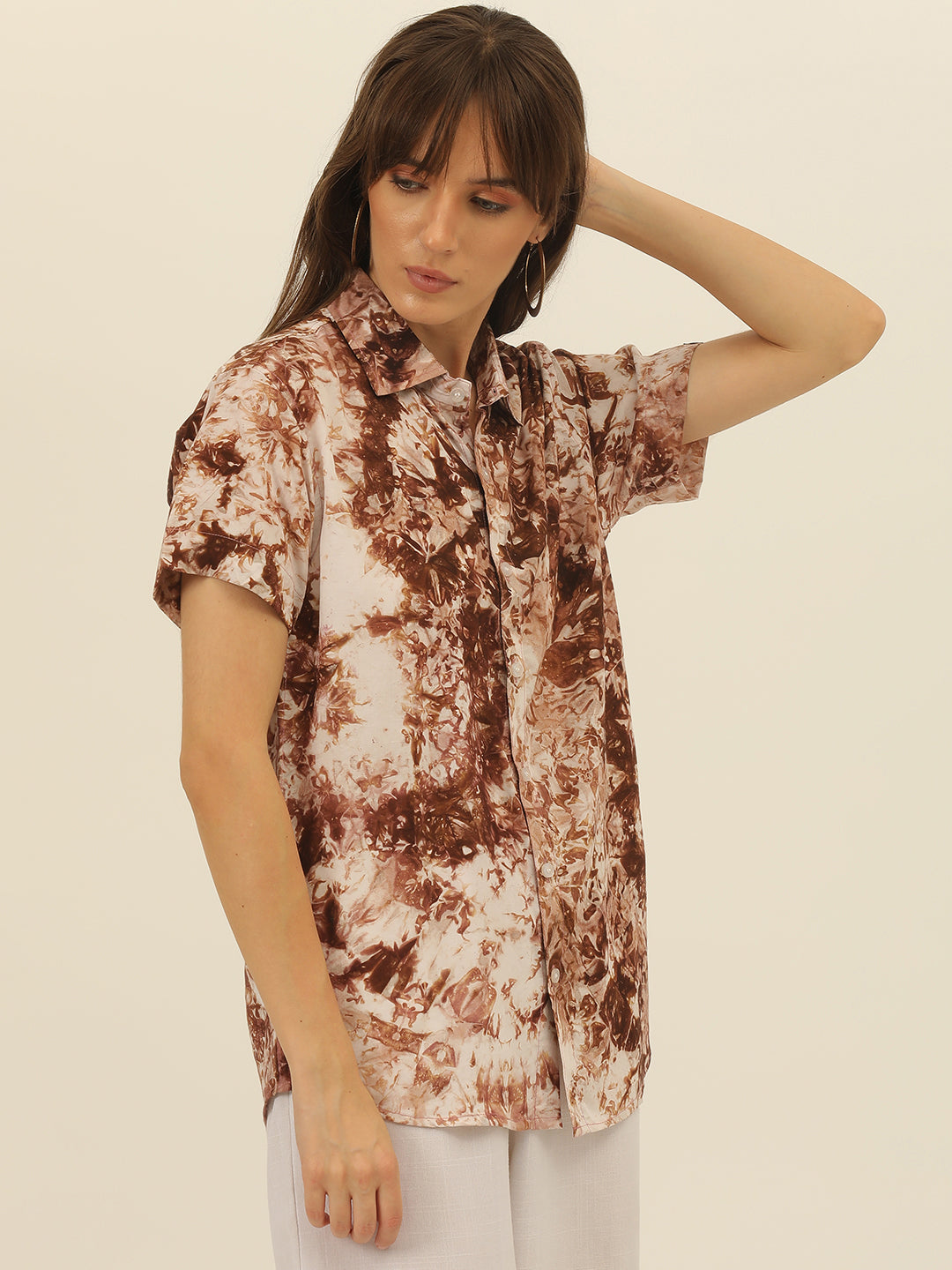 Sustainable Modal Hand Tie Dye Slim Fit Women Shirt