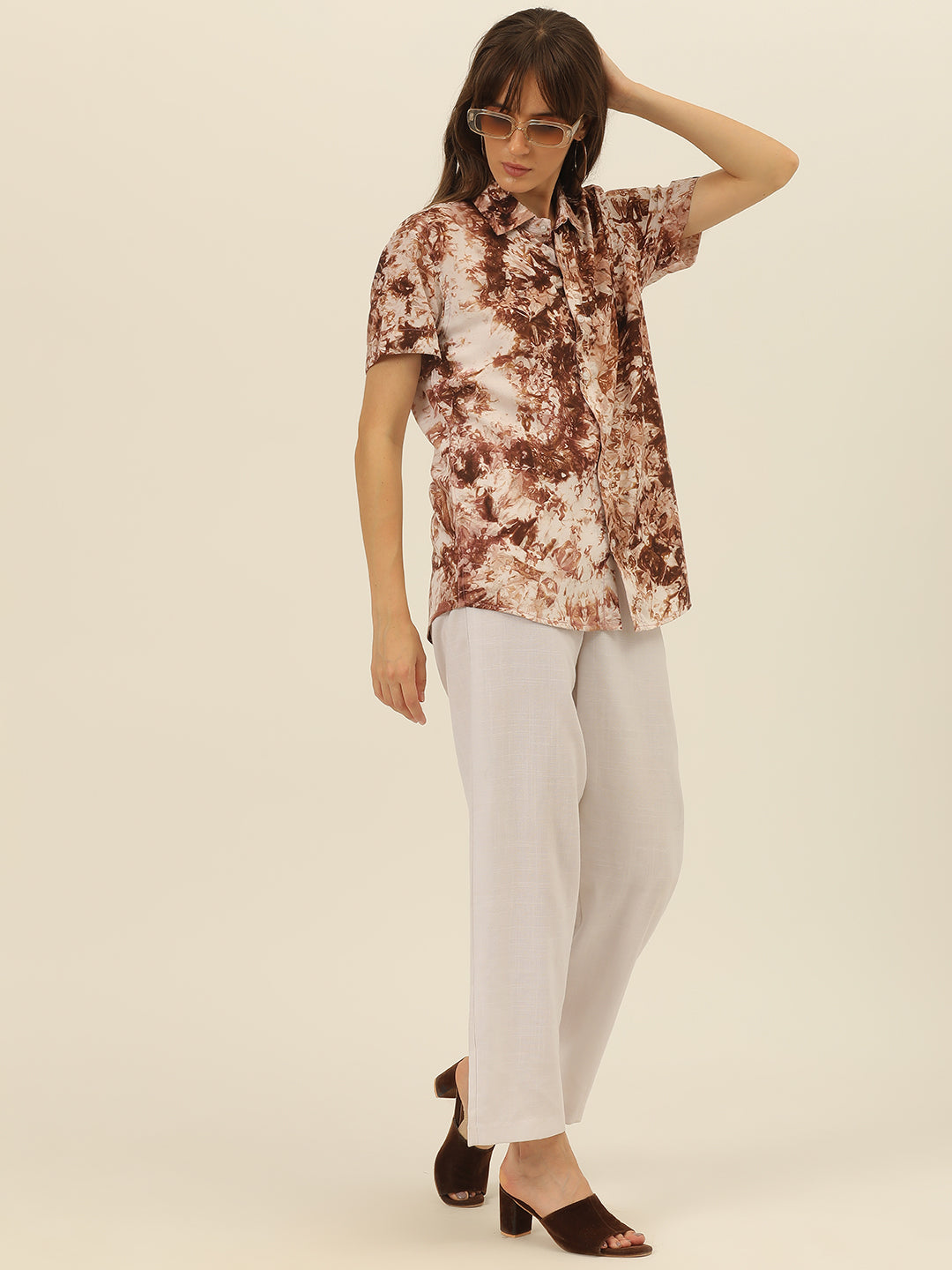 Sustainable Modal Hand Tie Dye Slim Fit Women Shirt