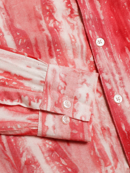 Striped Tie Dye Pashmina Rayon Regular Fit Women Shirt