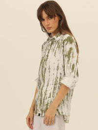 Striped Tie Dye Pashmina Rayon Regular Fit Women Shirt