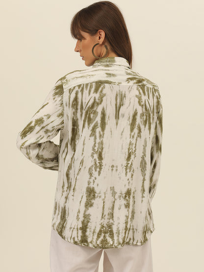 Striped Tie Dye Pashmina Rayon Regular Fit Women Shirt