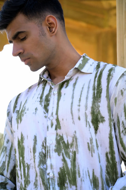 Striped Tie Dye Pashmina Rayon Regular Fit Unisex Shirt
