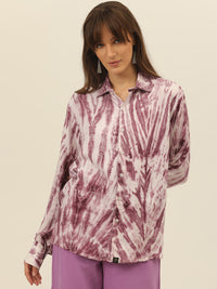 Striped Tie Dye Pashmina Rayon Regular Fit Women Shirt