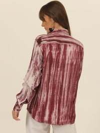 Striped Tie Dye Pashmina Rayon Regular Fit Women Shirt